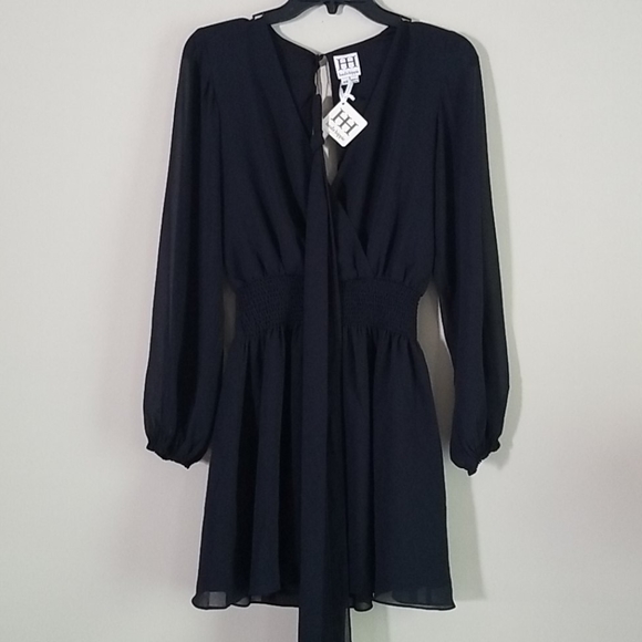 💙HP💙 Haute Hippie Smocked Waist Solid Mini Dress - Picture 9 of 16